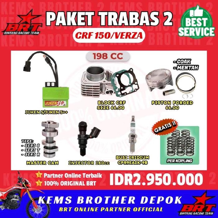 PAKET BORE UP BLOK BRT CRF 150 / VERZA 200 CC ORIGINAL BRT