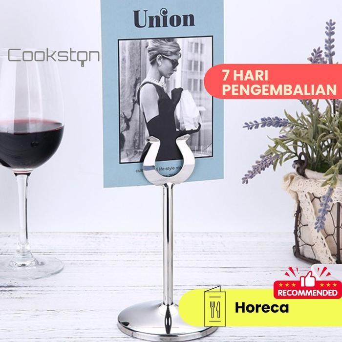 

COOKSTON Stand Card Holder /Table Number Menu /Tiang Nomor Stainless Stell 304