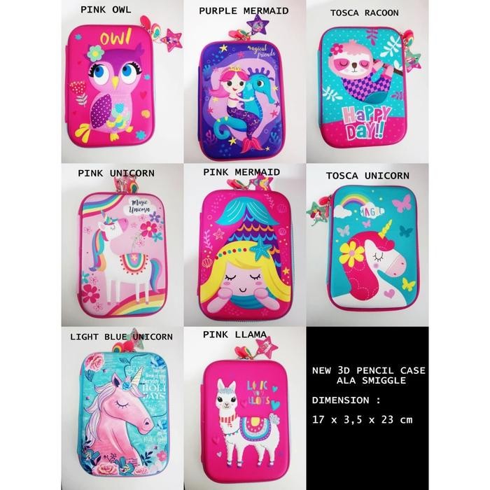 

TEMPAT PENSIL 3D PENCIL CASE (ALA SMIGGLE) MERMAID, UNICORN, DINO,LION