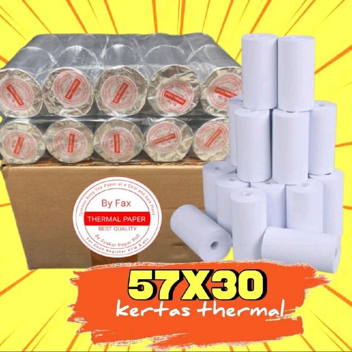 

Kertas Kasir Thermal 58X30 Full Tanpa Core Paket 100 Pcs(1 Dus) Paper Printer