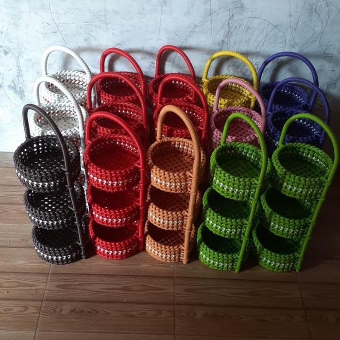 RAK BAWANG SUSUN 3 /RAK BAWANG DARI ROTAN