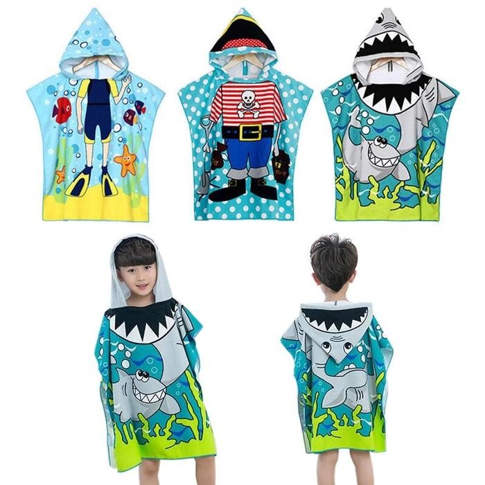 Bisa Gosend Handuk Hoodie Anak - Handuk Ponco Anak Karakter