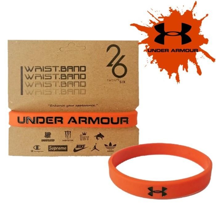 Pilihan- Gelang Karet Wristband Gelang Karet Ori Under Armour Orange-Black