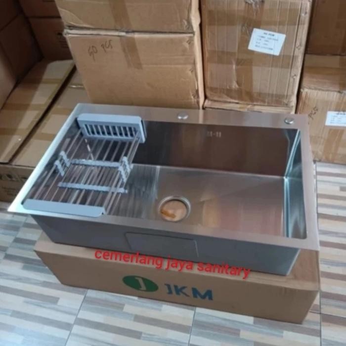 Kitchen sink stainless 8050 sink kotak minimalis 1 lubang besar