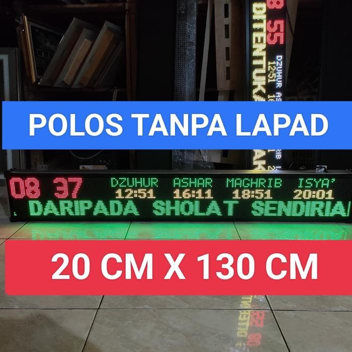 jam sholat full color 20 cm x 130 cm JAM DIGITAL MASJID NON TARTIL