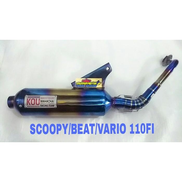 KNALPOT TSUKIGI 2TONE + EMBLEM KOU MAHACHAI SCOOPY/BEAT/VARIO 110 FI