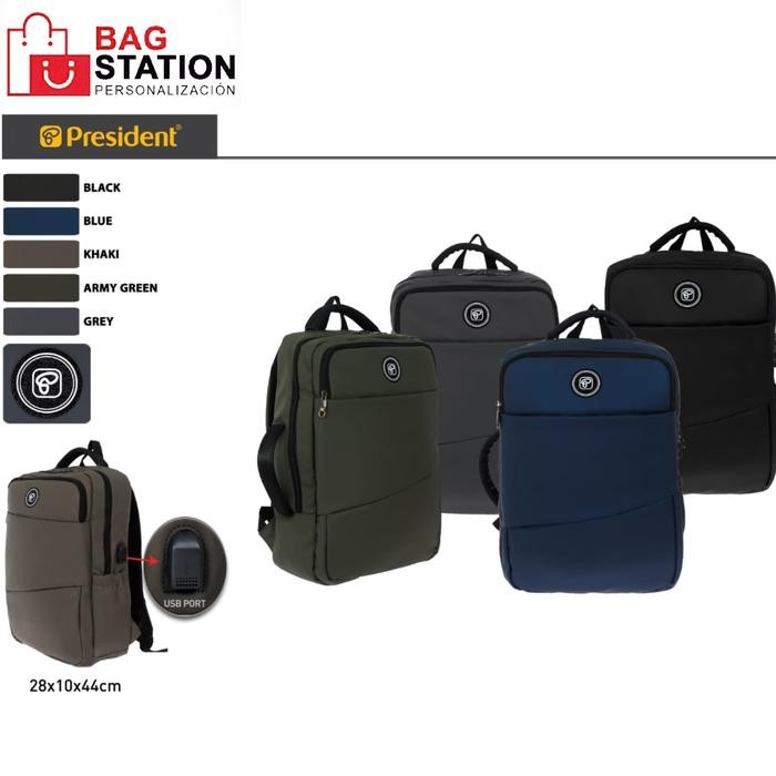 Tas Ransel Laptop President Usb Original Backpack President Original Tas Ransel Punggung Tas Pria