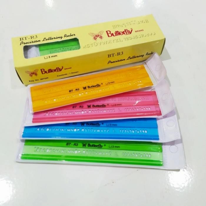 OJ Penggaris mal huruf angka ukuran 3mm BT-R3