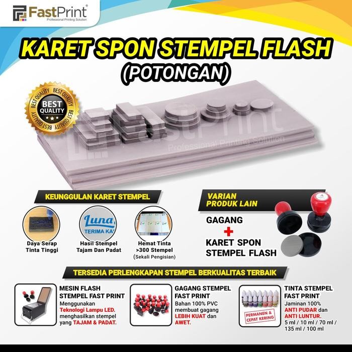 

Gagang Stempel Flash & Karet Spon Stempel Potongan Model Kotak 65X95Mm