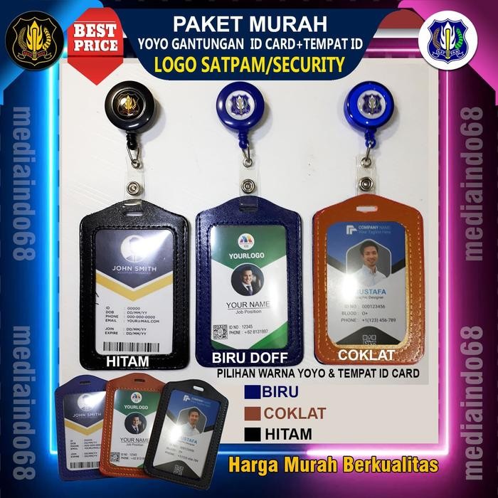 

New GANTUNGAN YOYO ID CARD-KULIT SINTESIS LOGO SATPAM-SCURITY