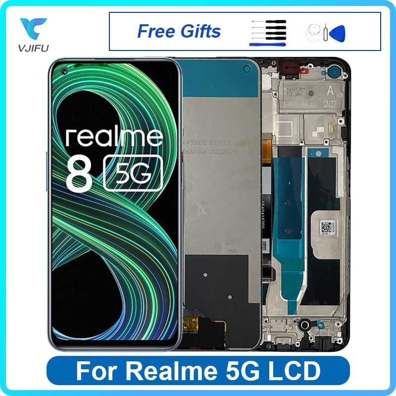 LCD For OPPO Realme 8 5G RMX3241 Display Touch Screen For Realme 8 4G / 8 Pro RMX3085 RMX3081 Digiti