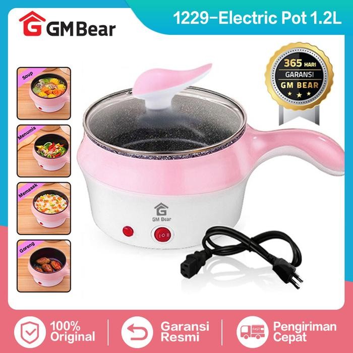 GM Bear Panci Elektrik Portable Panci Serbaguna 1229 - Panci Listrik