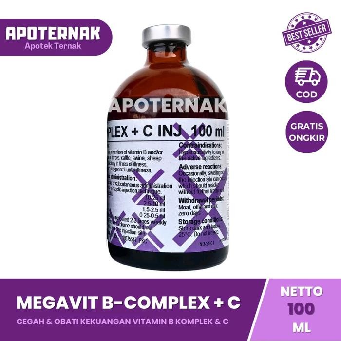 Chocolatoslatoe Megavit B Complex + C Inj - Injeksi Vitamin B Komplek Dan Vitamin C Untuk Hewan Sapi