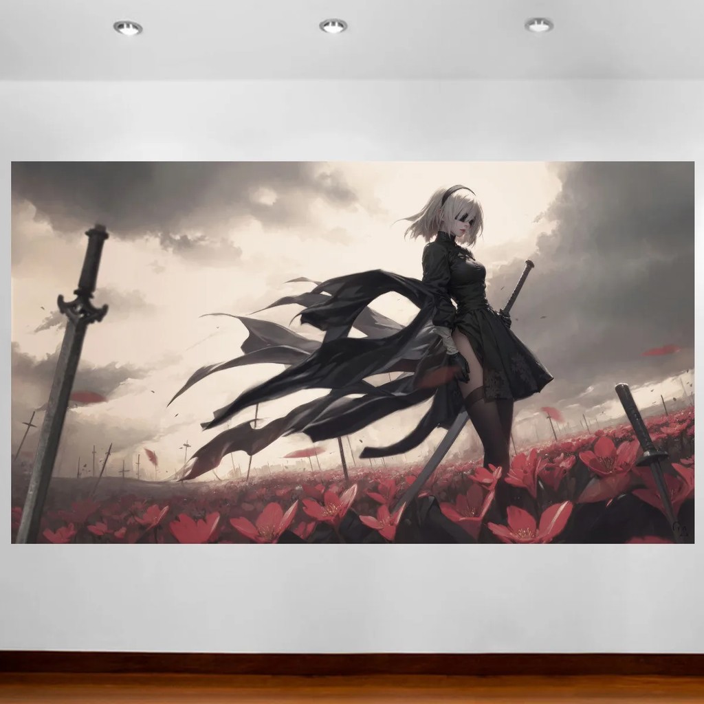 Nier Automata Poster Naraka Bladepoint Video Games Poster Canvas Wall Painting Game Room Wall Decor 