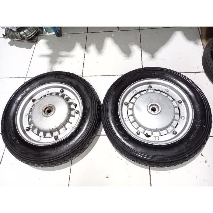 tromol depan belakang velg ban vespa ring 10 set seperti gambar