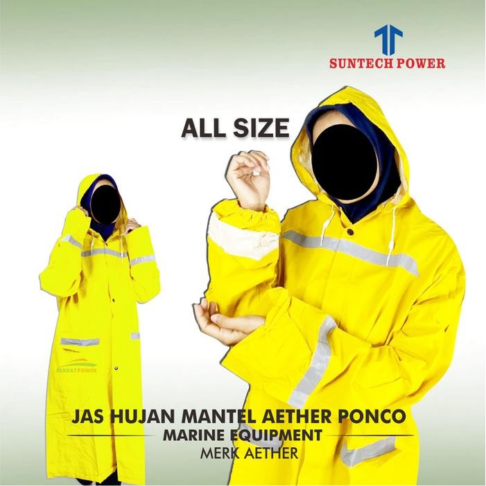 OJ Jas Hujan Terusan Ponco Merk Aether Jas Hujan Proyek Warna Kuning