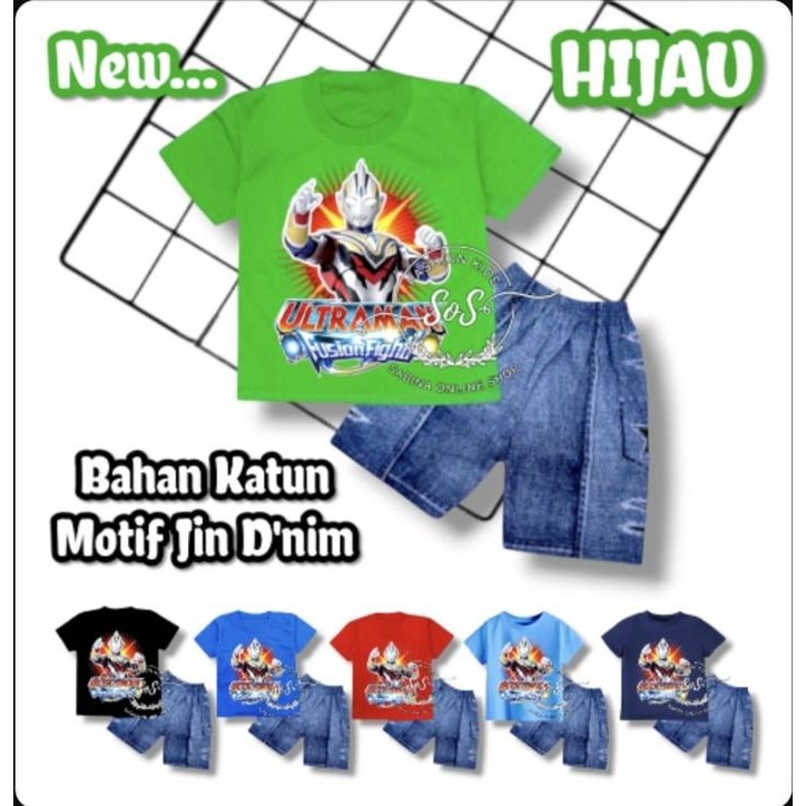 ASLI Setelan Baju Anak Laki-Laki Motif Kostum Ultraman Usia 1-10 Tahun Parsel Laki-Laki READY STOCK