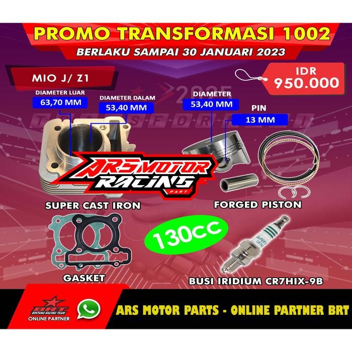 BLOK PISTON BRT JUPITER Z - MIO J - FINO - SOUL GT - 130 CC 53.40 MM