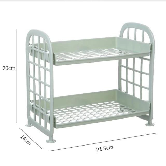 Rak Penyimpanan Serbaguna Alat Tulis Kosmetik Rak Susun 2 Tingkat Mini Aesthetic