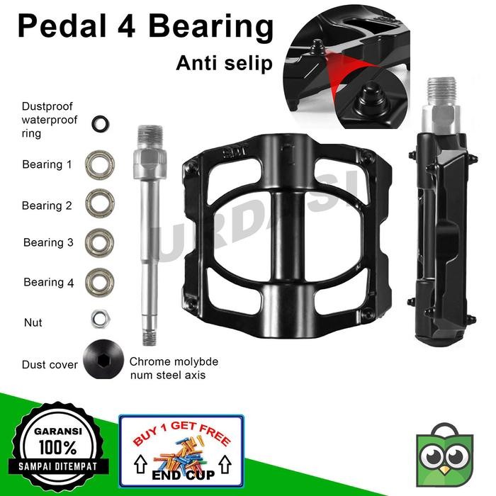 Ready Pedal 4 Bearing Sepeda Lipat Mtb Gunung Roadbike Alumunium Aloy Loncer