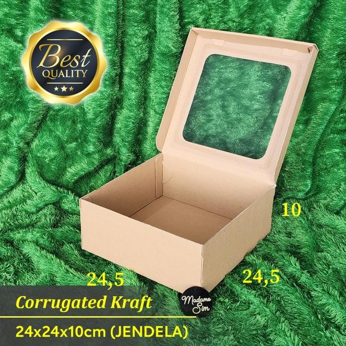 KOTAK KUE - CAKE BOX - DUS BOLU 24x24x10 (JENDELA)