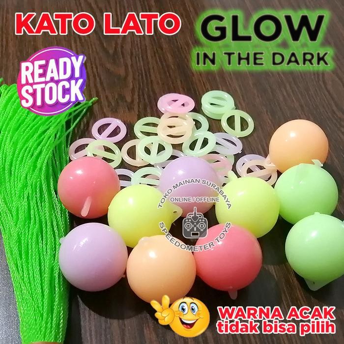 MJ Mainan Viral Etek TikTok Kato Lato Menyala Fosfor Glow in the Dark