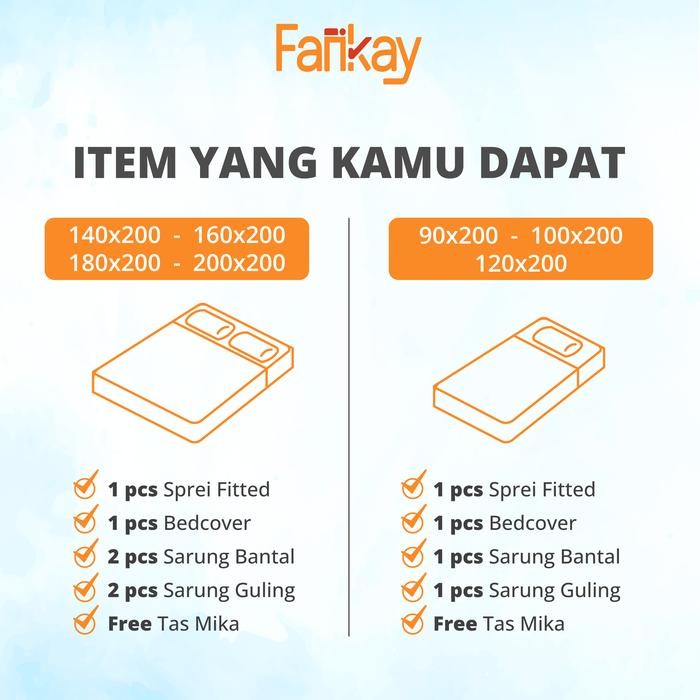 Bed Cover Set Sprei Abstrak Mocca - Ukuran Lengkap - Ukuran Lengkap - Fankay Bedcover sprei sarung