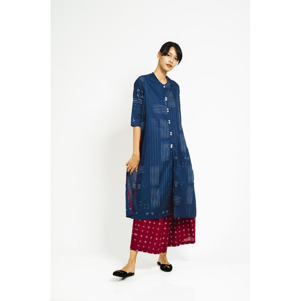 SIAPKIRIM Baju Panjang Ombak Laut Biru READY STOCK