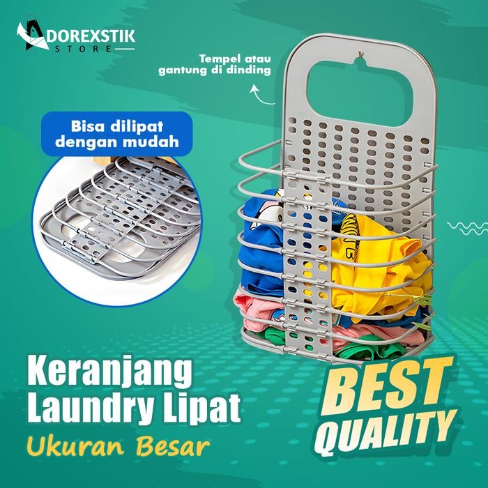 Keranjang Baju Gantung Laundry Lipat Keranjang Baju Kotor lipatKeranjang buah Keranjang