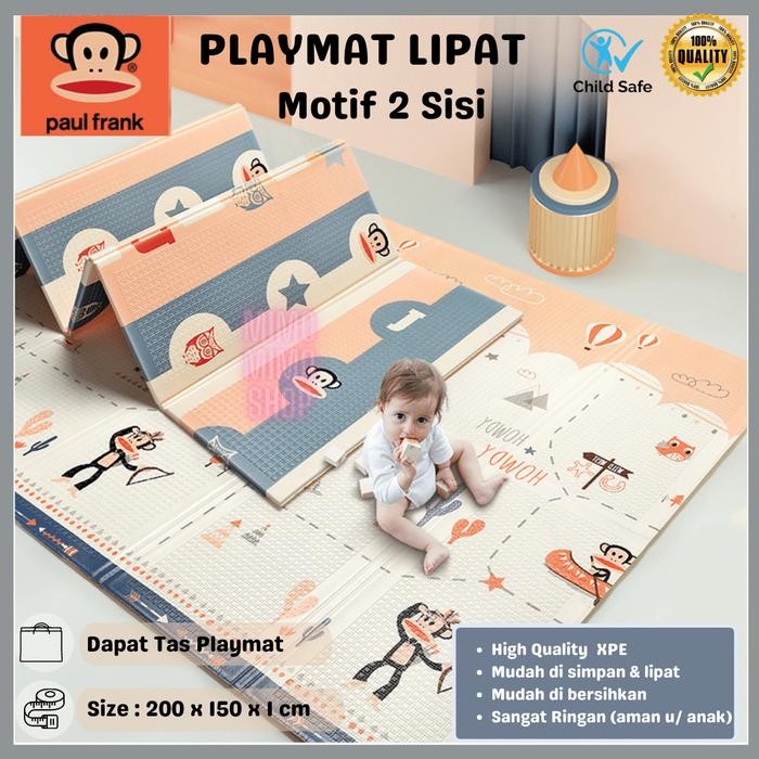 FOLDING PLAYMAT PREMIUM XPE 150 / 180 Matras Karpet Lipat Anak 2 sisi