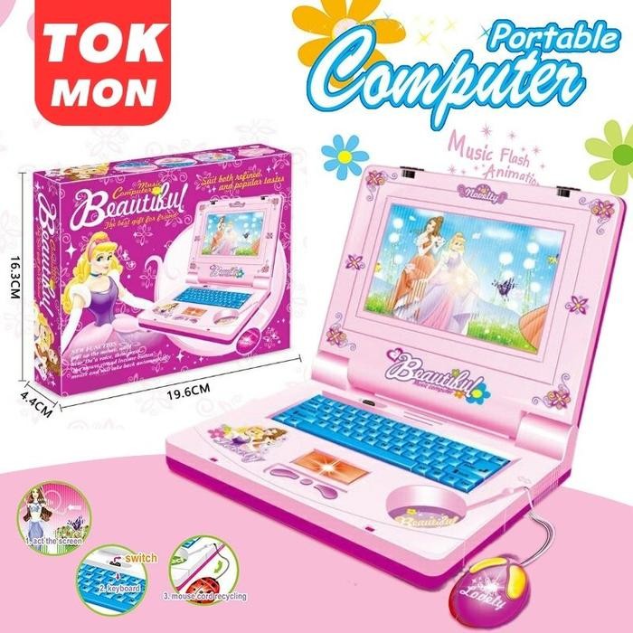 BERKUALITAS Mainan Laptop Anak Perempuan Mainan Learning Machine Notebook Mainan Edukasi Anak
