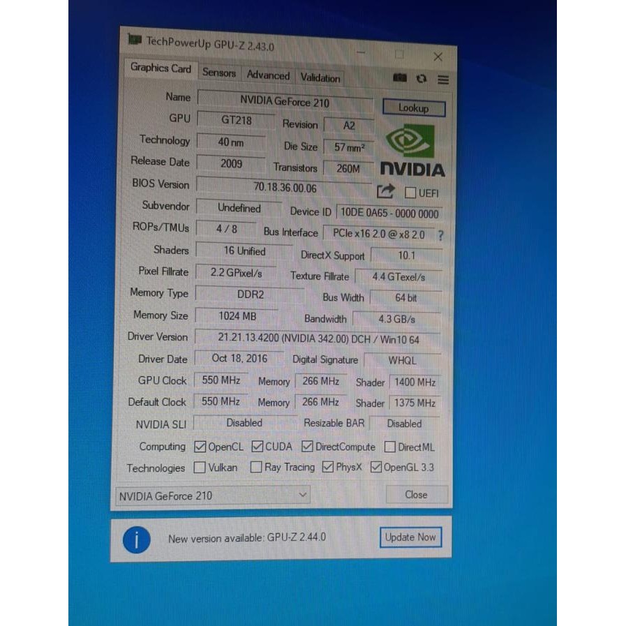 VGA GHOST GT 210 1GB