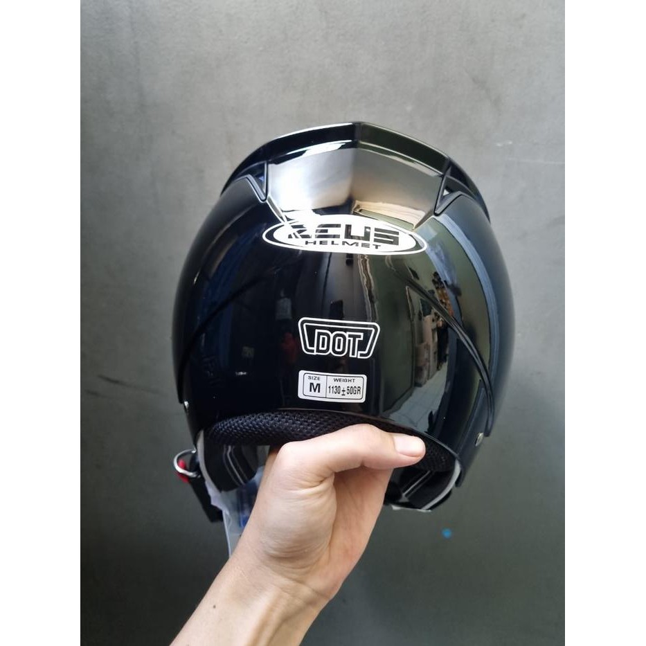 ZEUS ZS 205 BLACK HALF FACE DOUBLE VISOR HELMET