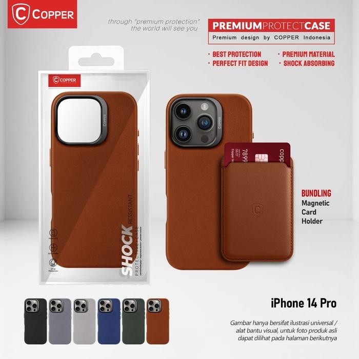 Iphone 14 Pro - Copper Slim Case + Magnetic Card Wallet Promo !