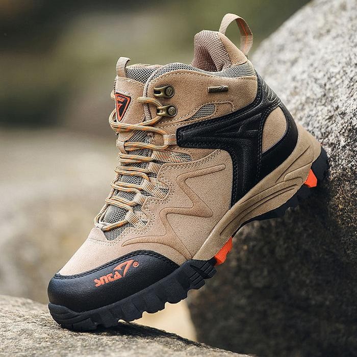 SEPATU GUNUNG SNTA 496 BEIGE BROWN SEMI WATERPROOF - HIKING SPORT