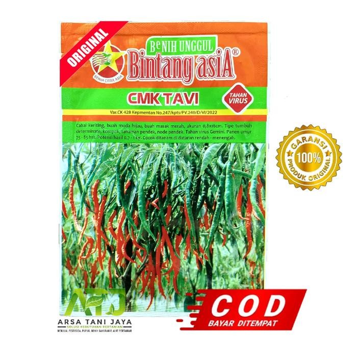 Benih Cabe Merah Keriting Cmk Tavi 10Gram - Cap Bintang Asia