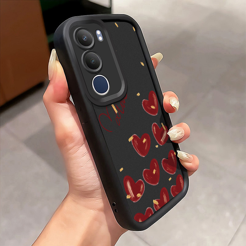 Casing Hp Untuk VIVO Y19s Y29 5G Y19s Pro Case Hati merah permen Kartun Manis Cover Softcase Silikon