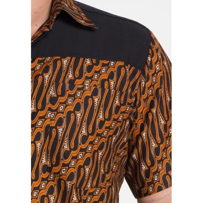 READY [TERLARIS] Arjuna Weda Hem Batik Pria Motif Parang Tuding - Body Fit Bahan Katun Lengan Pendek