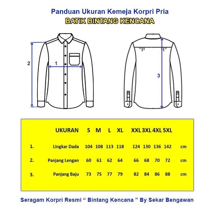 e73c- Seragam Korpri Kemeja Bintang Kencana Cotton 40S By Sekar Bengawan - Pria