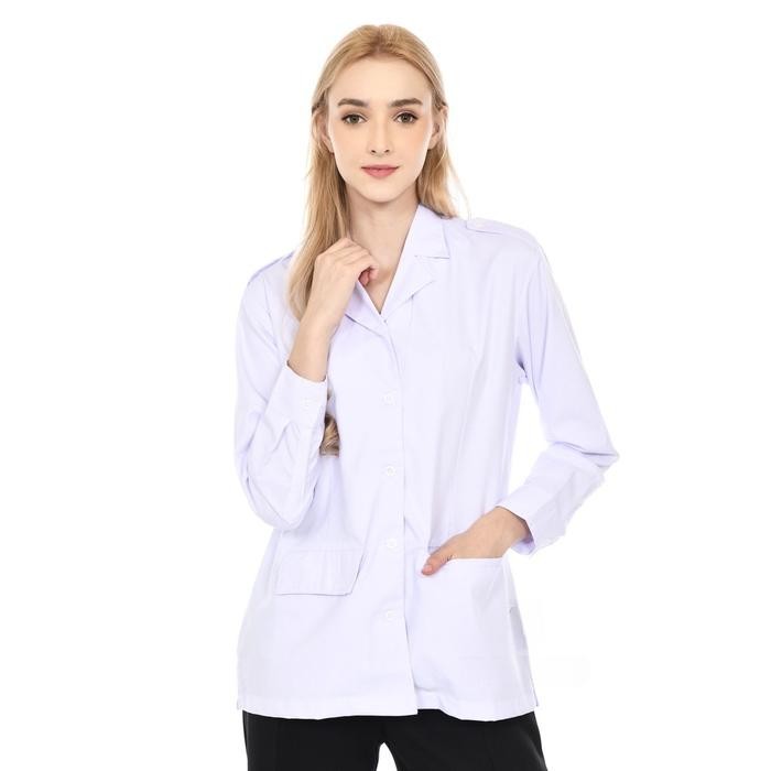 DISKON Kemeja PDH Wanita Kerah Blazer Tangan Panjang Kemeja PNS Wanita Kemeja PDH Putih Wanita