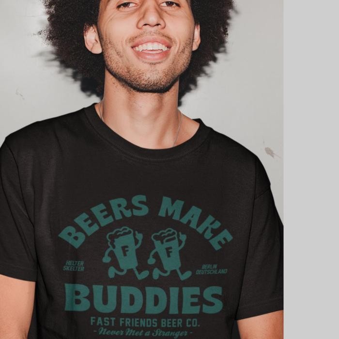 Kaos Retro Vintage Beer Make Friend Black