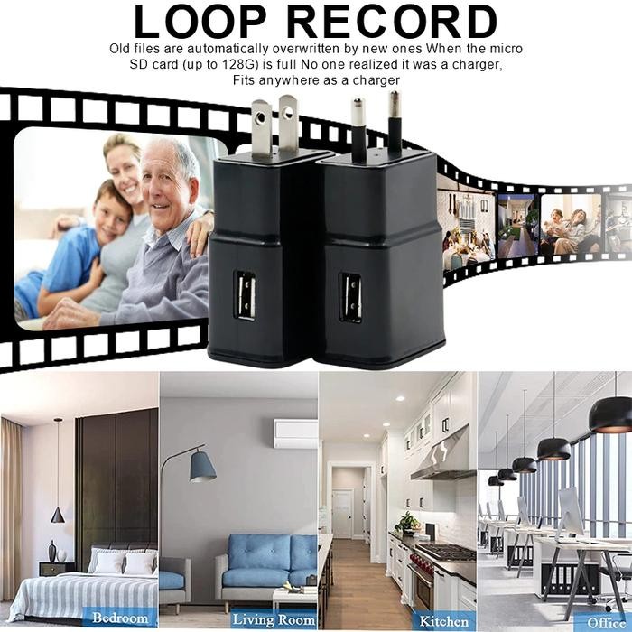 CAMNOW- Teknobi Kamera Cctv Mini Adaptor Wifi Smart Kamera Kecil Mini Adapter Charger 5V 2A