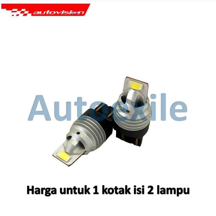 Autovision Super Bright LED T20 W21/5W Canbus 10.5W White Putih Original Lampu Rem Mobil Colokan