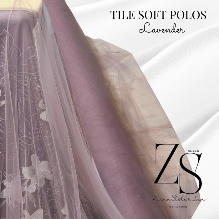 ASLI Kain Soft Tile Tulle Halus Polos Warna Soft Lavender Ungu - Lebar 150cm READY STOCK