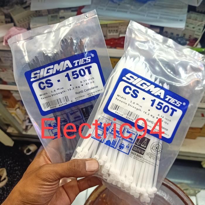 ktw6- Kabel Ties 15Cm Sigma Ties Cs-150T Hitam / Putih