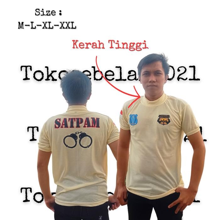 TERMURAH Kaos Satpam Gada Pratama Krem Kerah Tinggi Kaos Lapangan Satpam Cream READY STOCK