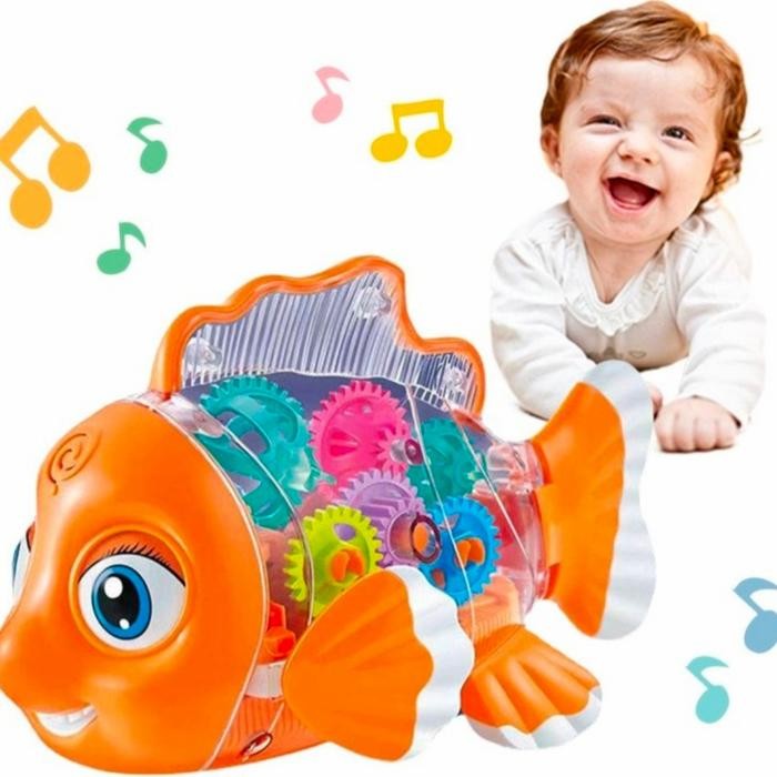 MAINAN IKAN NEMO GEAR TRANSPARAN IKAN BADUT MUSIK