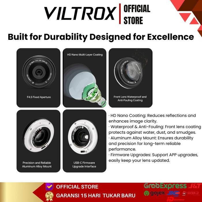 x3ad- Viltrox 28Mm F4.5 Pancake Lens For Fujifilm X Mount Garansi Resmi