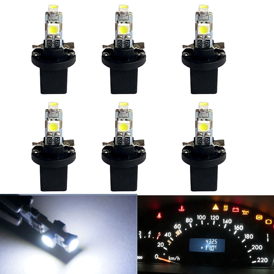 10Pcs T5 B8.5 B8.5D Led Bulb Car Interior Lights Dashboard Warming