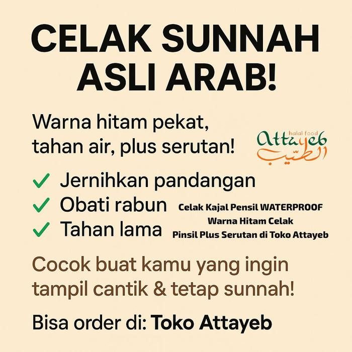 StokBANYAK- 12 Pcs Celak Kajal Pensil Waterproof Warna Hitam Perlusin Isi 12 Pcs Celak Kajal